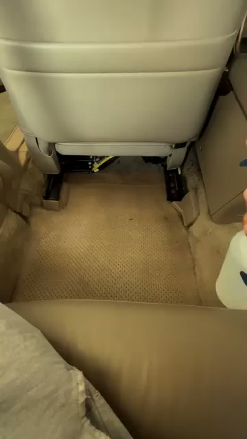 Interior detailing on a minivan - rear cabin carpet fully cleaned, Premier Auto Detailing Salina KS
